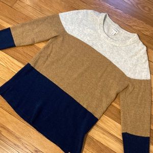 J. Crew Tri Color Cozy Crew Neck Sweater size small